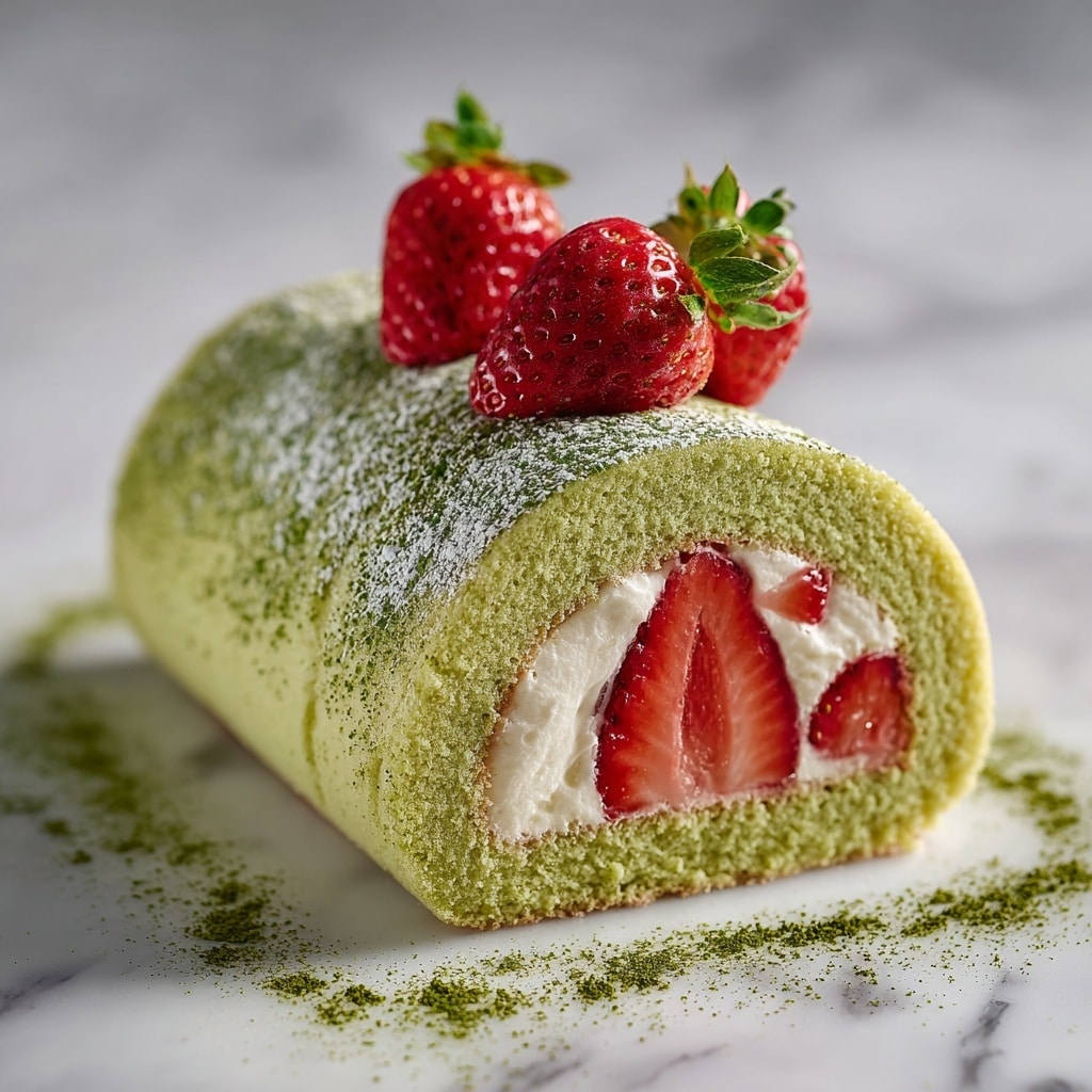 Matcha & Strawberry Roulade Recipe - Recipe Image