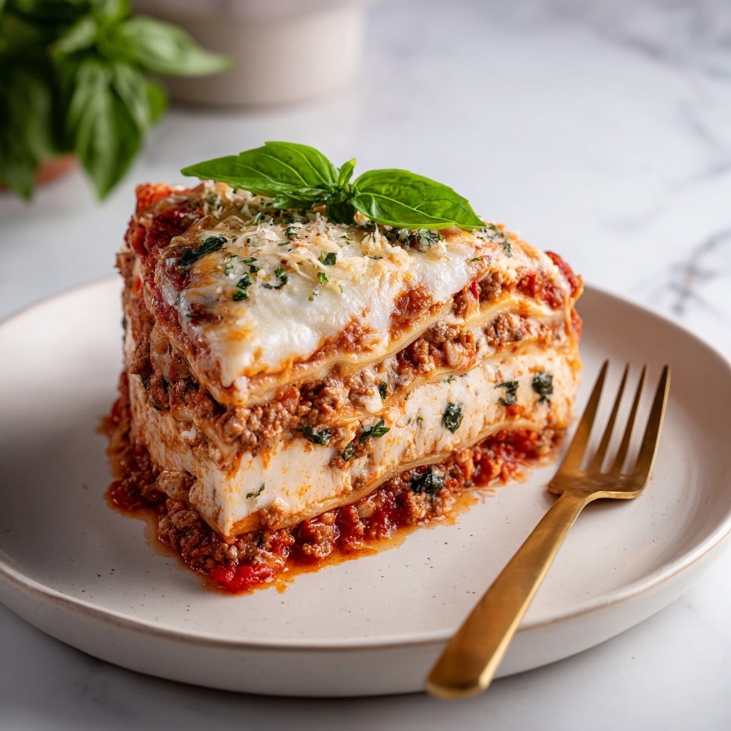 Classic Italian Lasagna with Meat and Bechamel Sauce Recipe - Recipe Image