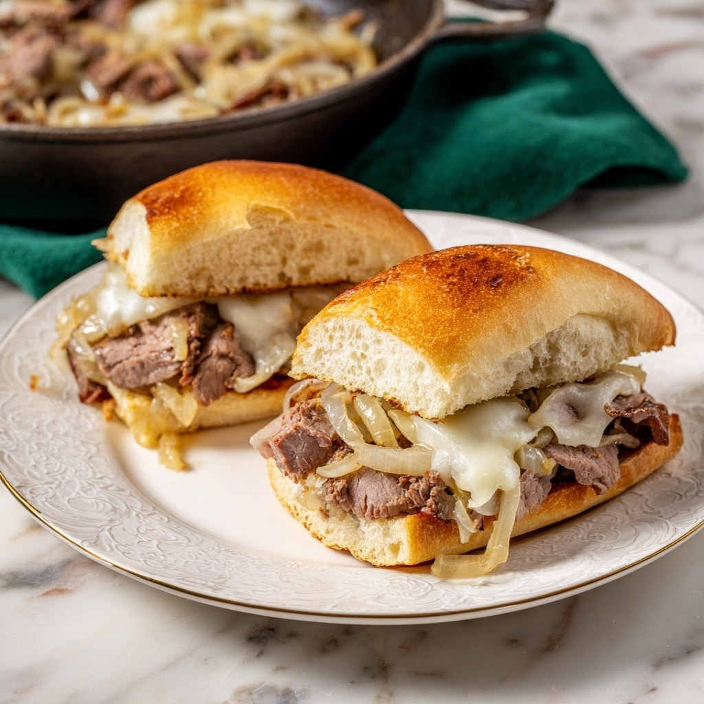 Garlic Butter Cheese Steak Sandwiches Recipe - Recipe Image