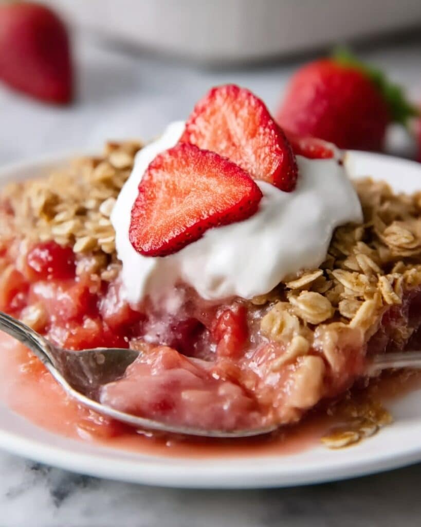 Strawberry Rhubarb Baked Oatmeal Recipe
