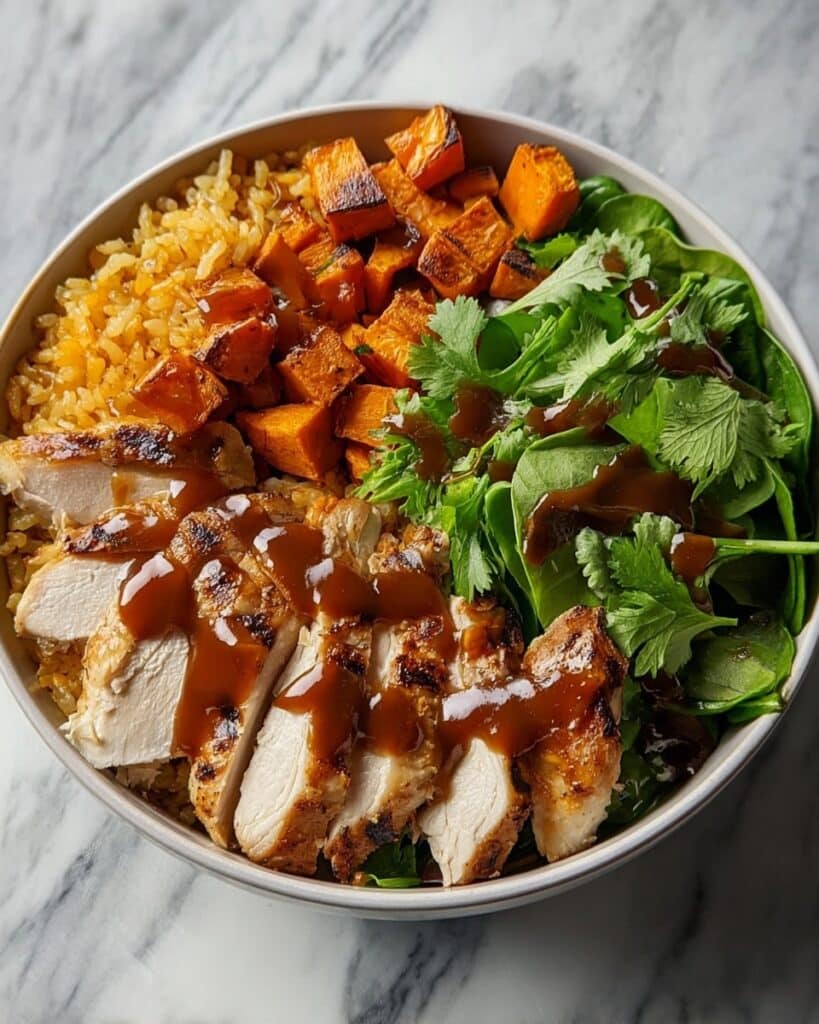 BBQ Chicken & Roasted Sweet Potato Bowls Recipe