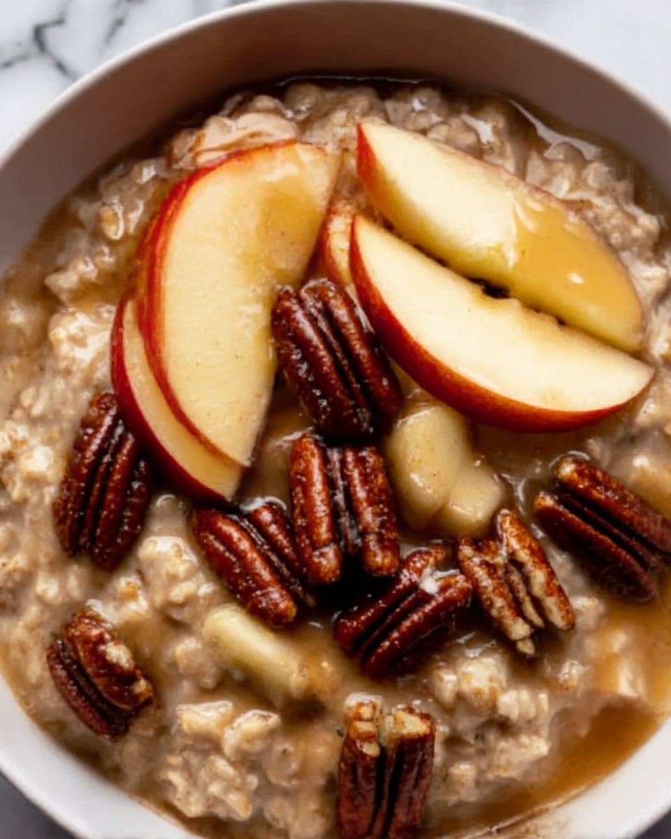 Cinnamon Apple Oatmeal with Caramelized Apples and Walnuts Recipe - Recipe Image