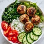 Greek Chicken Meatballs with Tzatziki and Fresh Vegetables Recipe