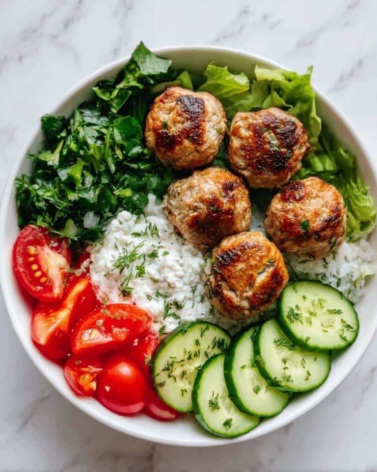 Greek Chicken Meatballs with Tzatziki and Fresh Vegetables Recipe