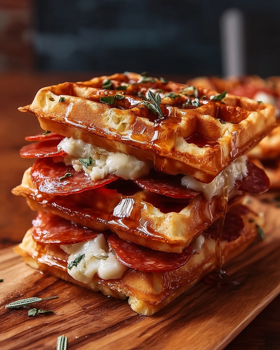 Pizza Stuffed Waffle Snacks Recipe - Recipe Image