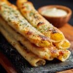 Golden Sourdough Cheesy Breadsticks Recipe