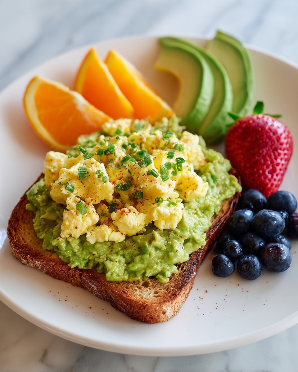Avocado Toast with Fried Eggs & Fresh Fruit Recipe - Recipe Image