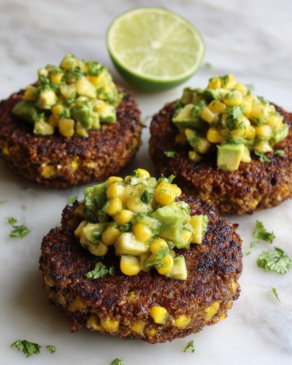 Chicken Burgers with Avocado Corn Salsa Recipe - Recipe Image