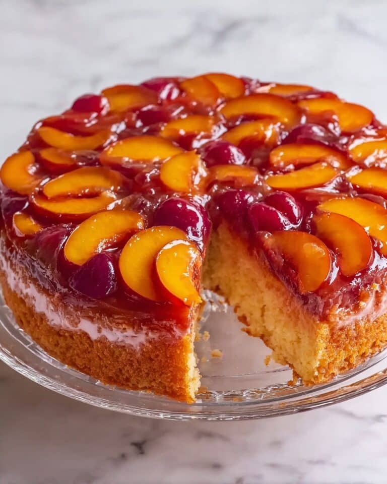 Peach Plum Upside Down Cake Recipe