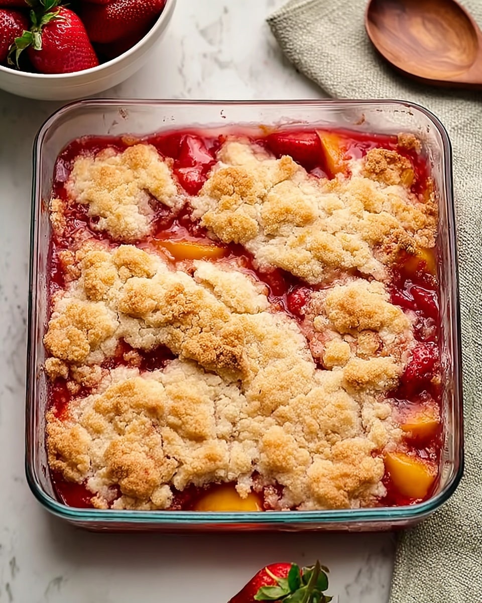 Homemade Strawberry Peach Cobbler Recipe - Recipe Image