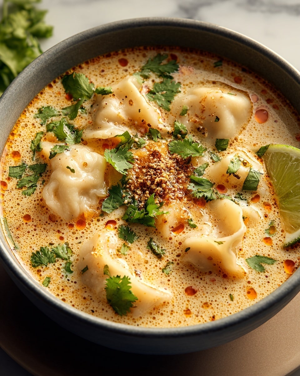 Thai Coconut Curry Dumpling Soup Recipe - Recipe Image