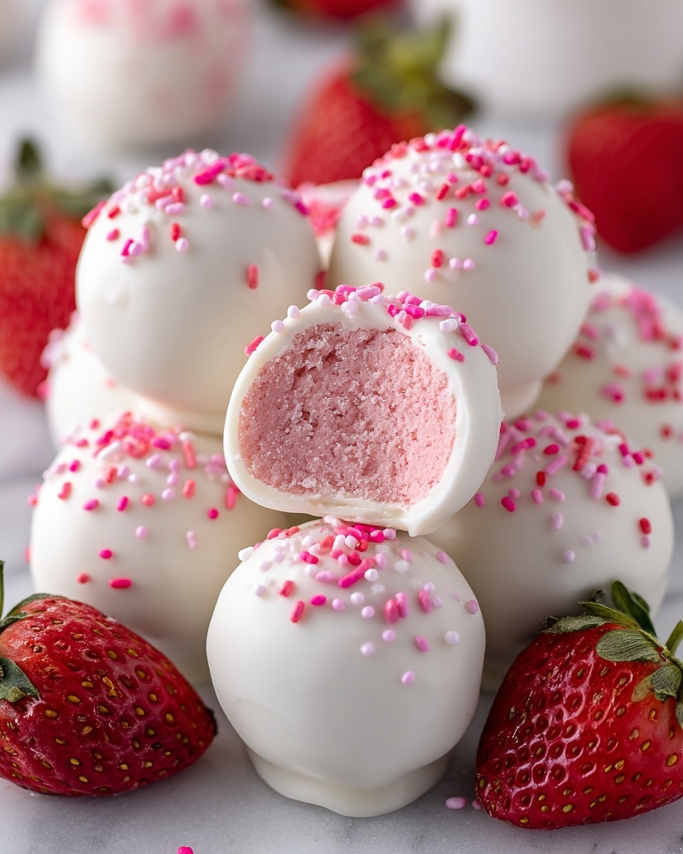 White Chocolate Strawberry Truffles Recipe - Recipe Image