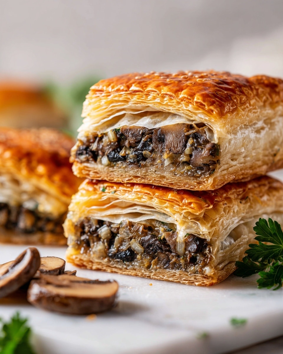 Mushroom Strudel with Leeks and Parmesan Cheese Recipe - Recipe Image