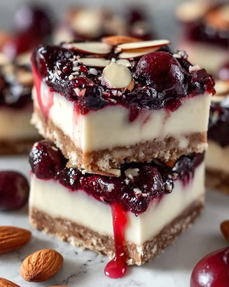 Cherry Almond Cheesecake Bars Recipe