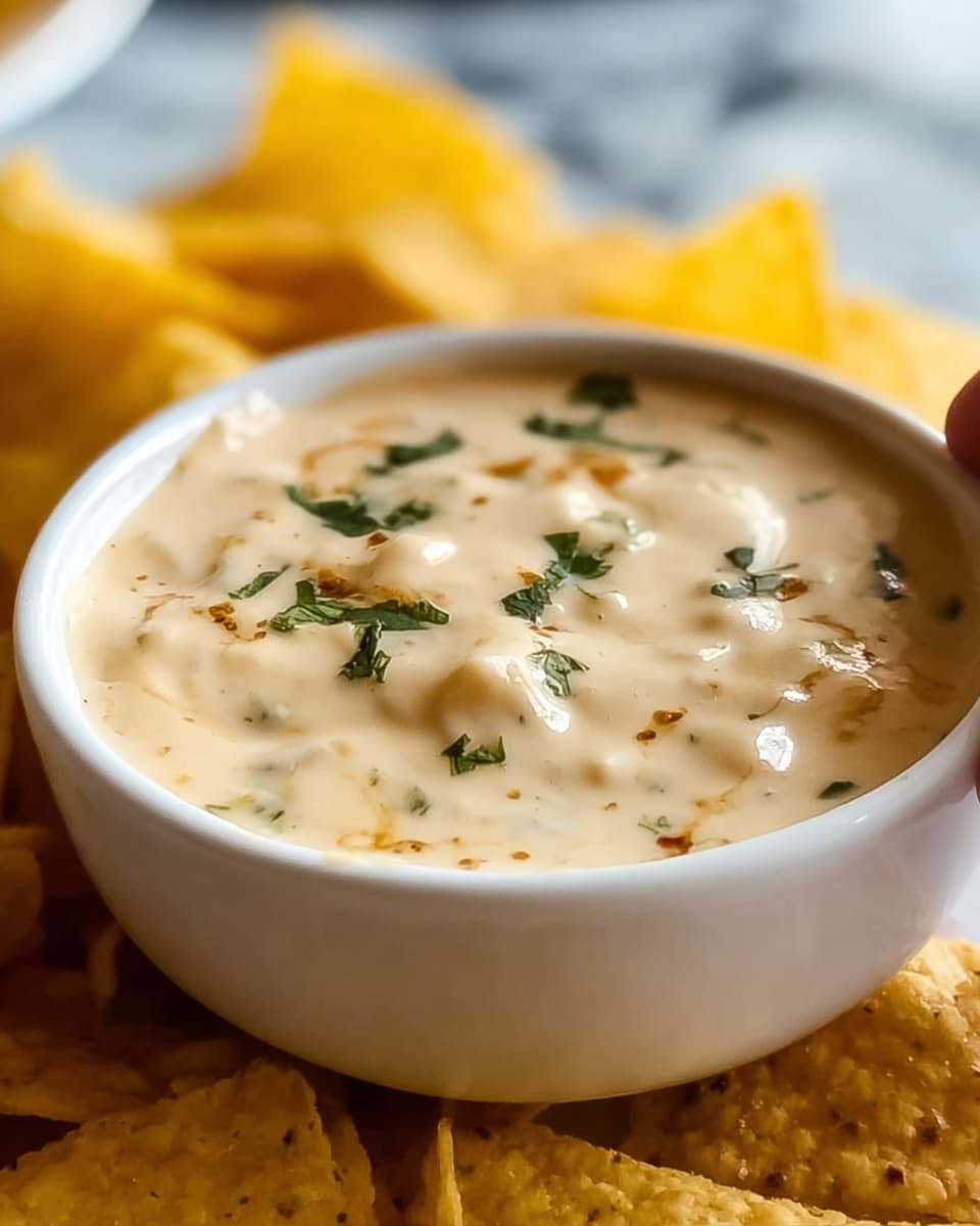 Mexican Restaurant Style White Cheese (Queso) Dip Recipe