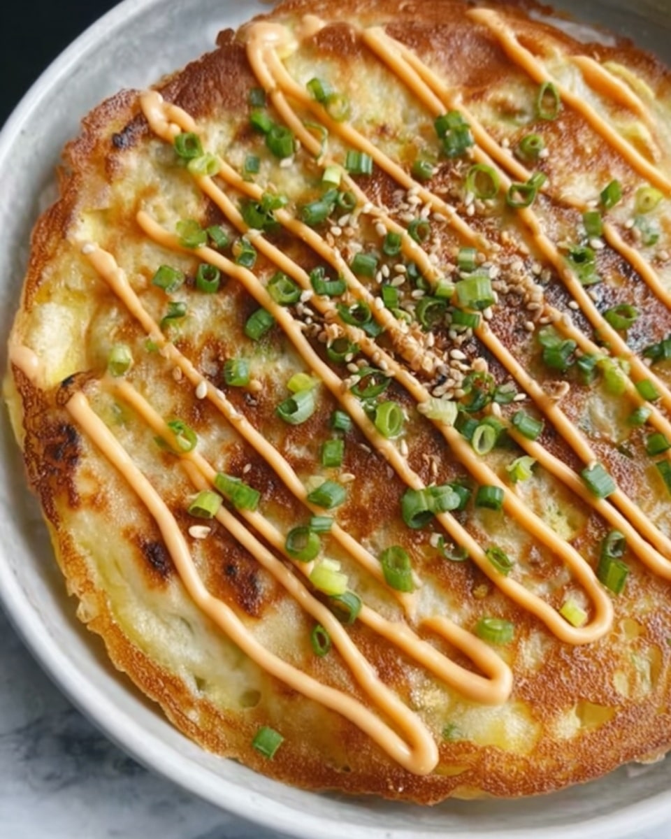Savory Cabbage Pancakes with Sriracha Mayo Recipe - Recipe Image