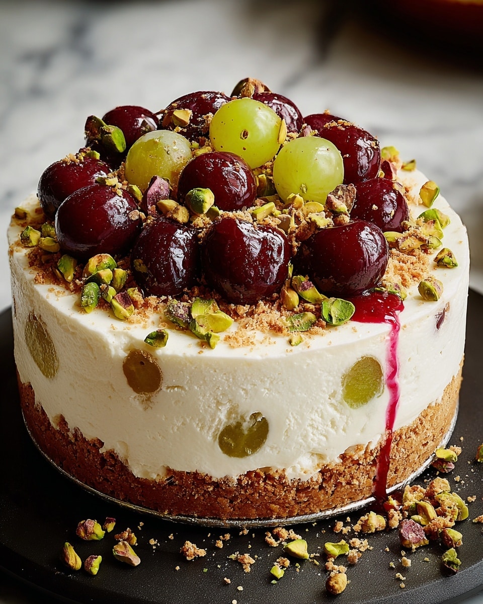 Luscious Lemon-Lime Cherry Pistachio Cheesecake Recipe - Recipe Image