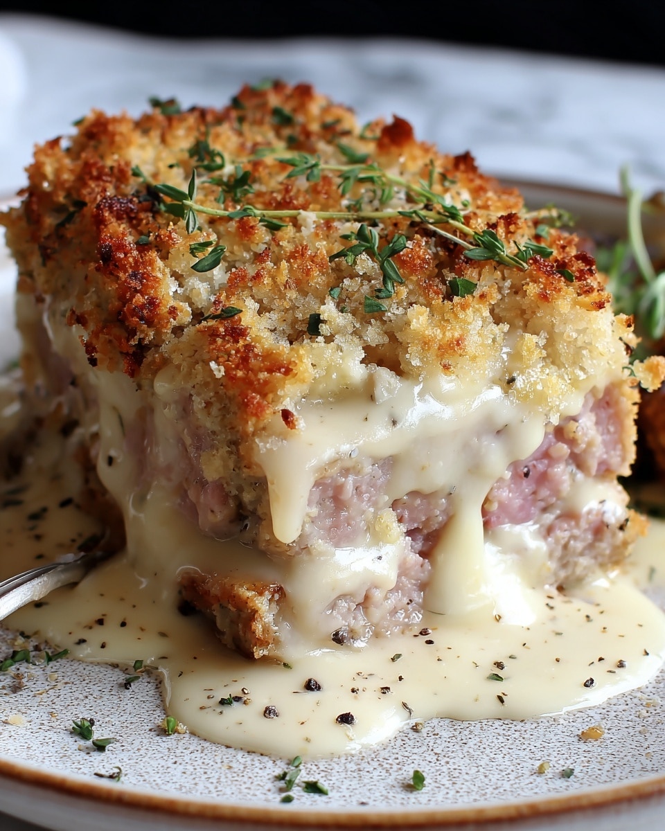 Chicken Cordon Bleu Meatloaf with Creamy Dijon Gravy Recipe - Recipe Image