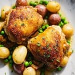 Crispy Chicken Thighs Over Vinegar Beans Recipe
