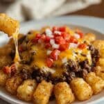Cheesy Tater Tot Casserole with Ground Beef and Rotel Recipe