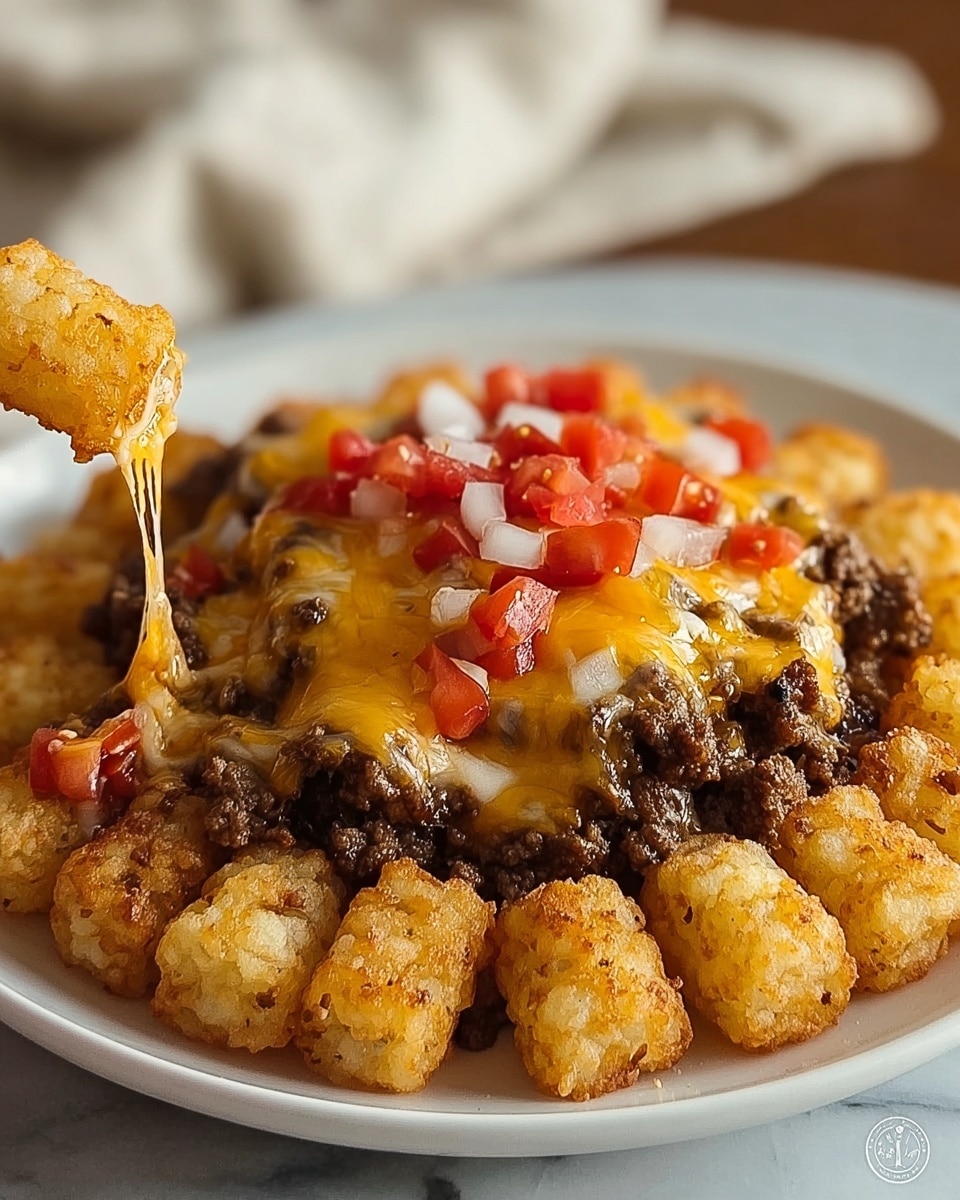 Cheesy Tater Tot Casserole with Ground Beef and Rotel Recipe