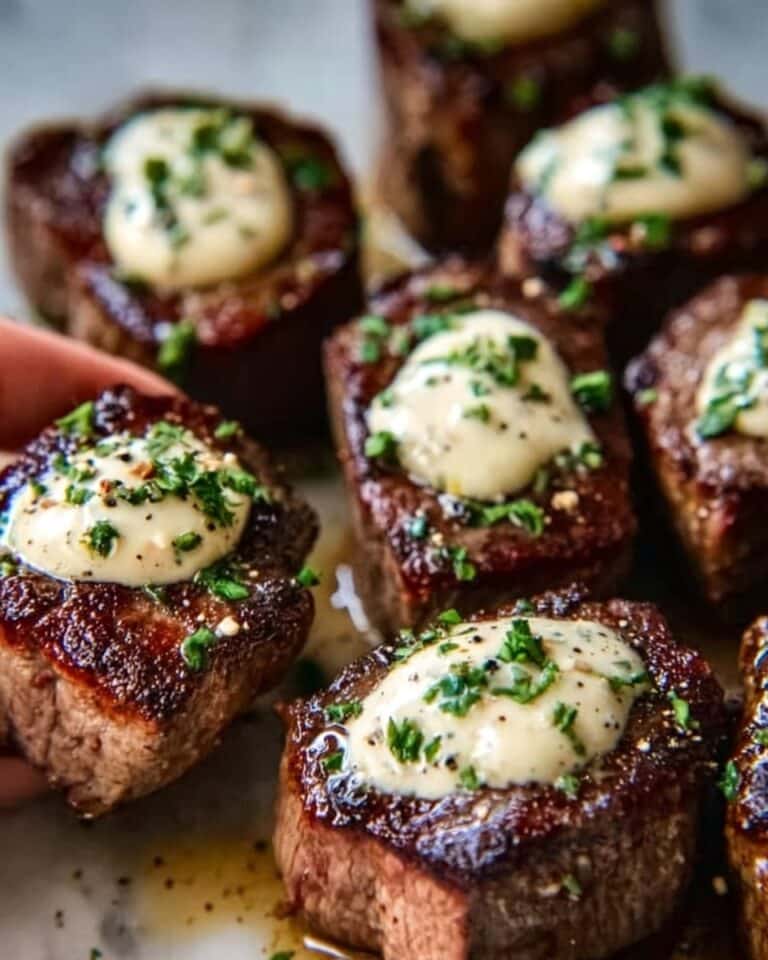 Garlic Butter Steak Bites with Parmesan Cream Sauce Recipe