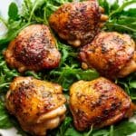 Oven Baked Honey Mustard Garlic Chicken Thighs Recipe