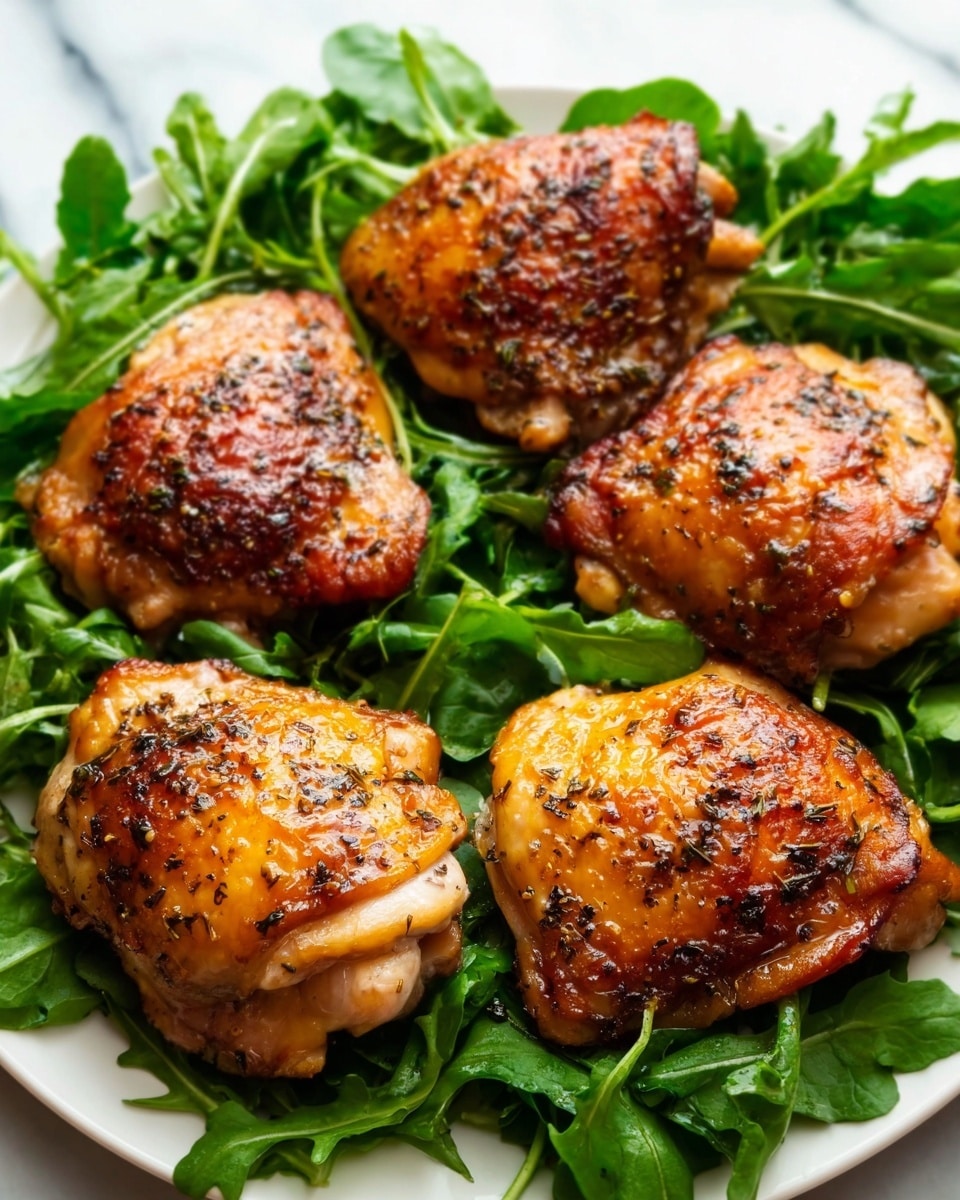 Oven Baked Honey Mustard Garlic Chicken Thighs Recipe - Recipe Image