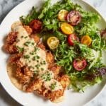 Pretzel Crusted Chicken with Cheddar Mustard Sauce Recipe