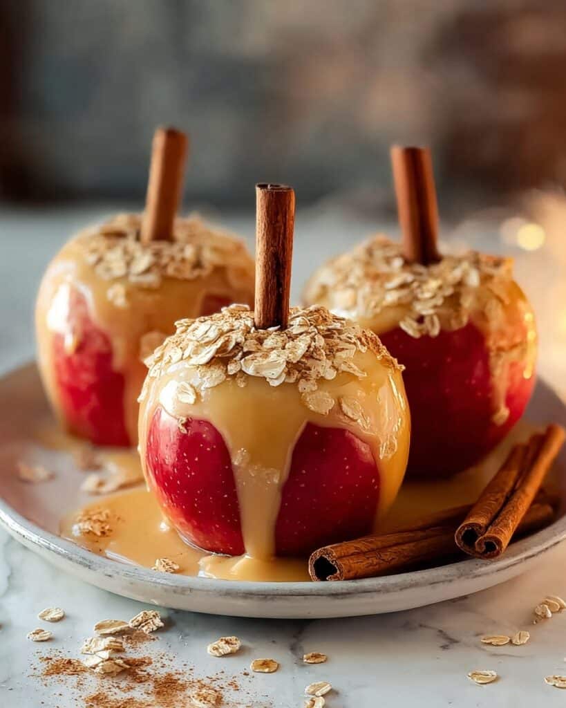 Cinnamon Oatmeal Stuffed Apples with Vanilla Custard Sauce Recipe