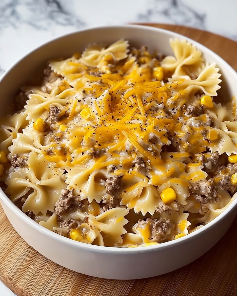 Creamy Ranch Beef and Sweet Corn Bowtie Casserole Recipe