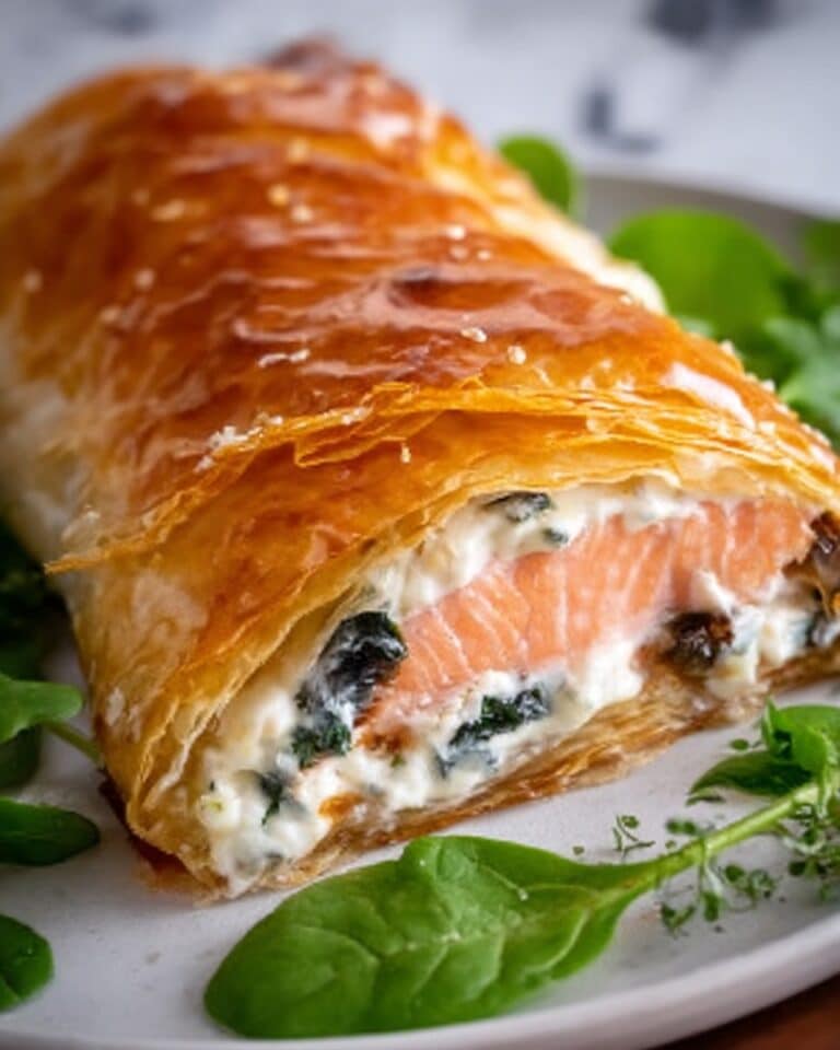 Salmon Wellington with Spinach and Herb Filling Recipe
