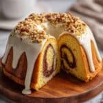 Pecan Caramel Cinnamon Roll Cream Cheese Pound Cake Recipe