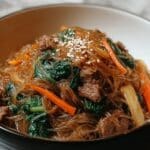 Easy Korean Japchae with Beef and Vegetables Recipe