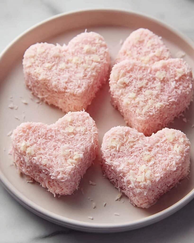 Pink Creamy Coconut Hearts Recipe