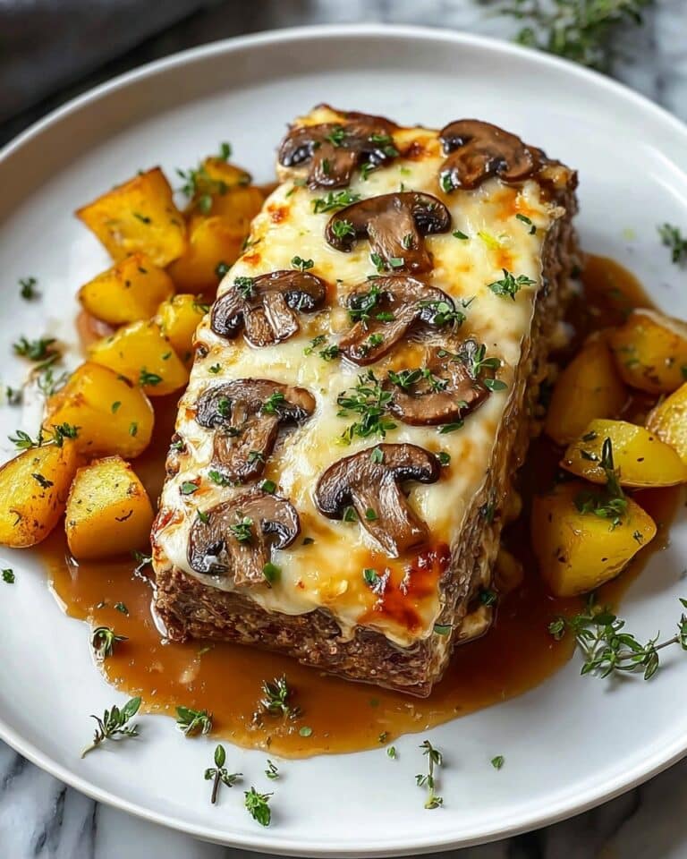 Mushroom Swiss Cheese Meatloaf Recipe