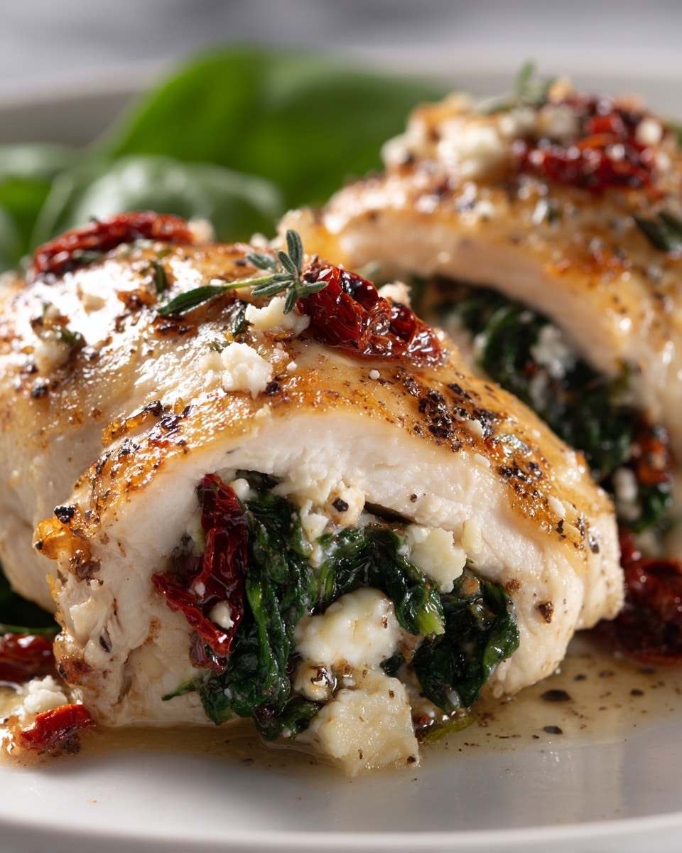 Rolled Up Chicken with Feta, Spinach, and Sun-Dried Tomatoes Recipe 5 Rolled Up Chicken with Feta, Spinach, and Sun-Dried Tomatoes Recipe - Recipe Image
