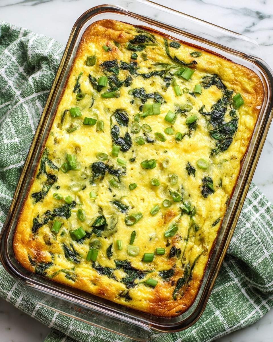 Baked Spinach and Cheese Egg Casserole Recipe - Recipe Image