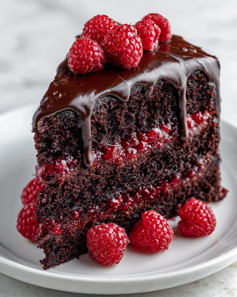 Decadent Chocolate Cake with Fresh Raspberry Bliss Recipe - Recipe Image