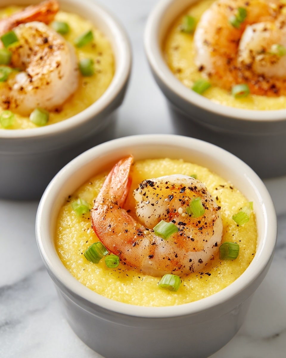 Shrimp and Scallion Grit Cups with Creamy Cheese Recipe - Recipe Image