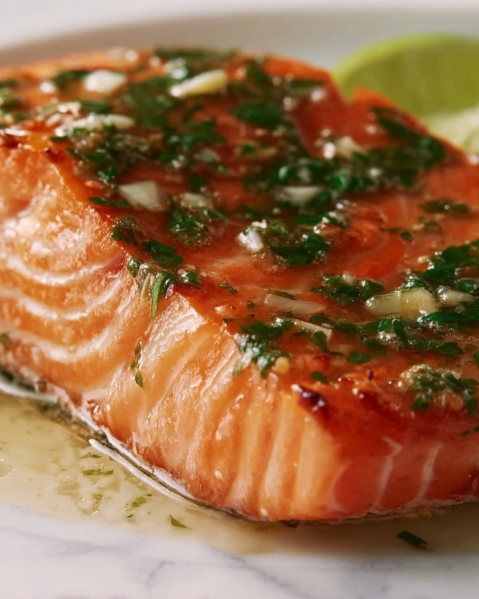 Cilantro Lime Honey Garlic Salmon Baked in Foil Recipe - Recipe Image