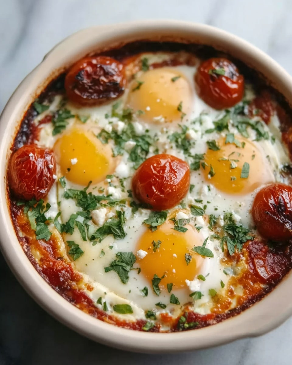 Mediterranean Baked Feta Eggs Recipe - Recipe Image