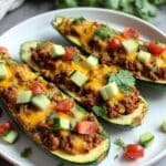Ground Turkey Taco Stuffed Zucchini Boats Recipe
