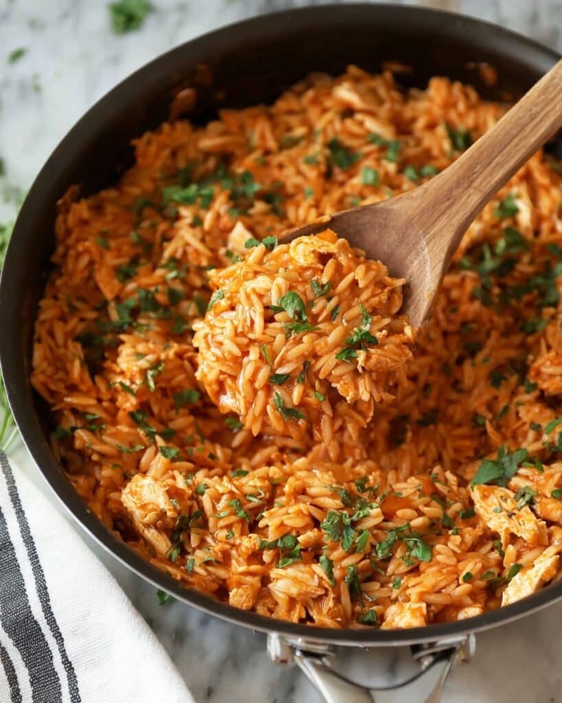 Creamy Tomato Orzo with Chicken Recipe