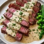 Juicy Steak with Creamy Garlic Sauce Recipe