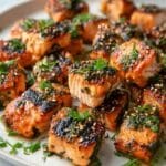 Pan-Seared Salmon Bites with Garlic, Lemon, and Spiced Crispy Skin Recipe