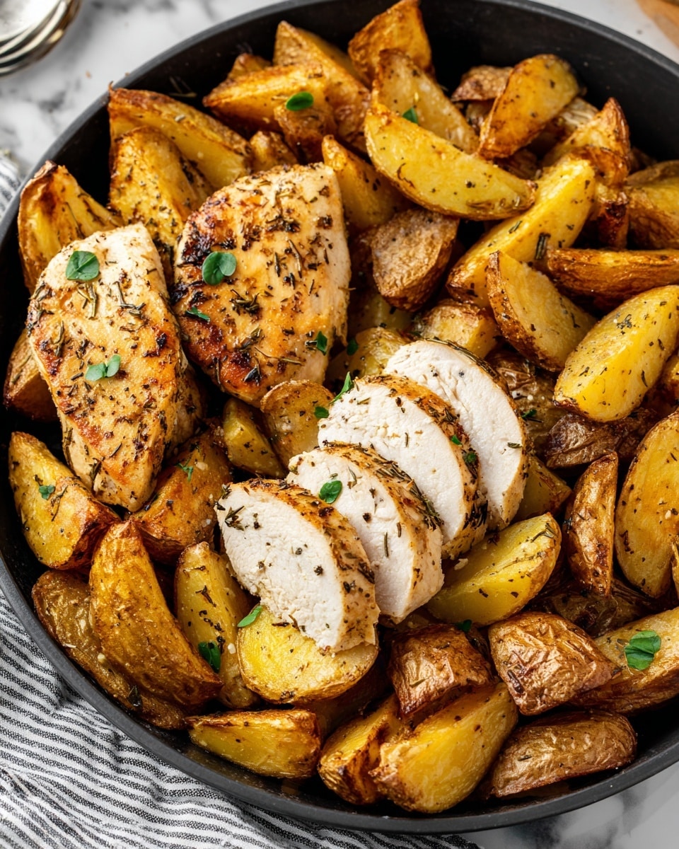Garlic Butter Chicken and Potatoes Skillet Recipe - Recipe Image