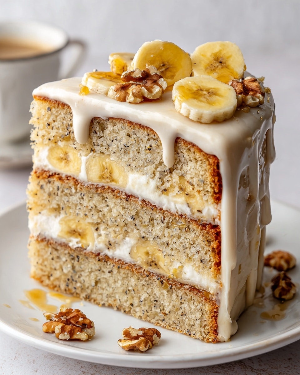 Heavenly Banana Walnut Cream Cake Recipe - Recipe Image