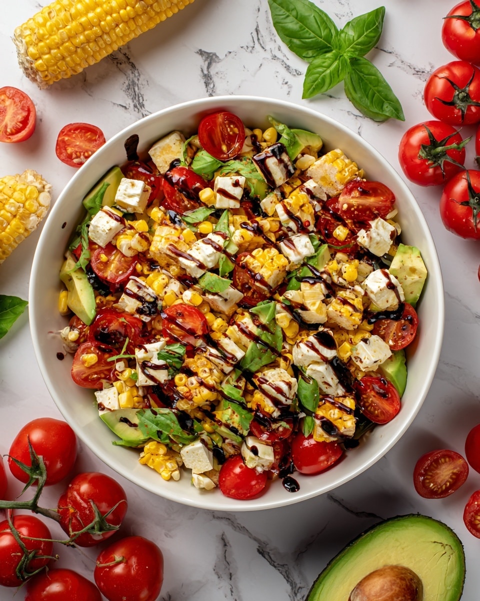 Fresh Corn and Tomato Caprese Salad Recipe - Recipe Image