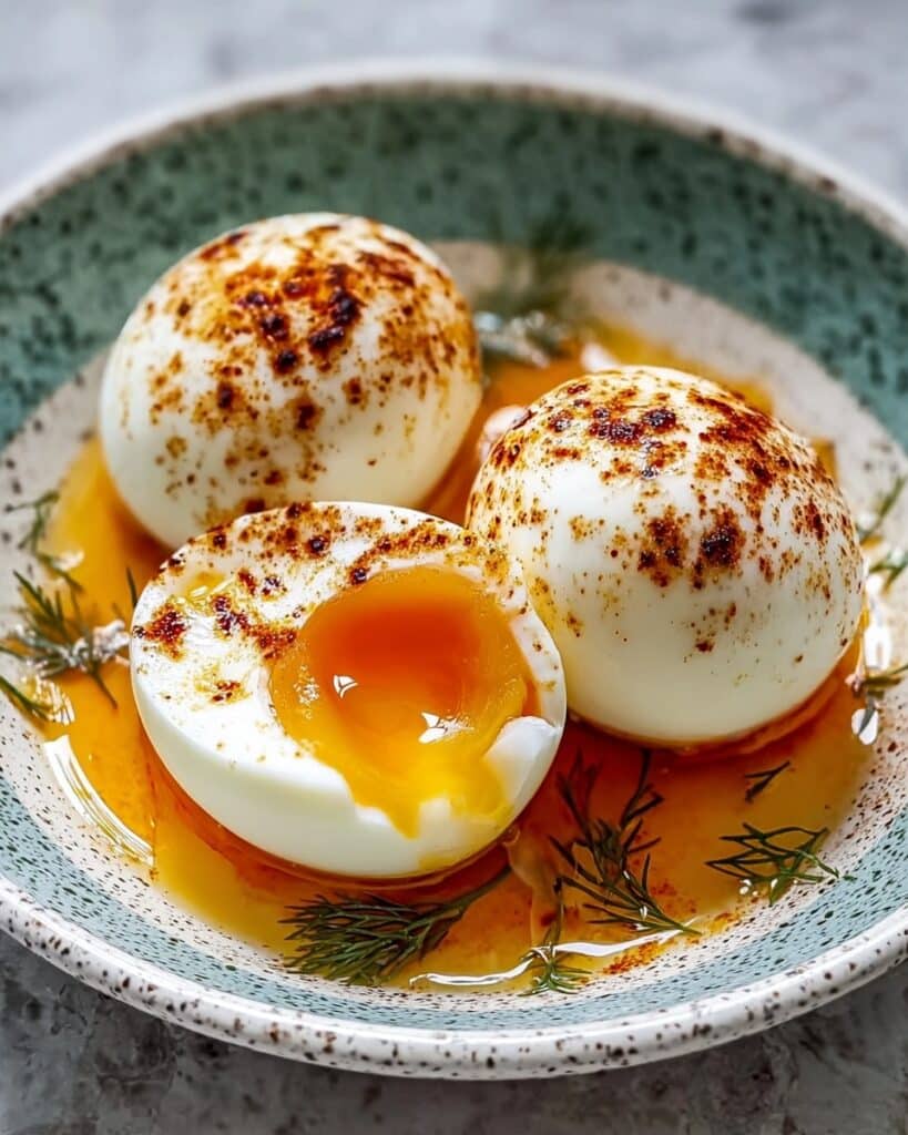 Turkish Eggs (Cilbir) with Spiced Butter and Fresh Herbs Recipe